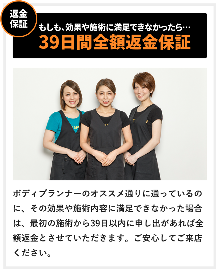 39日間の返金保証